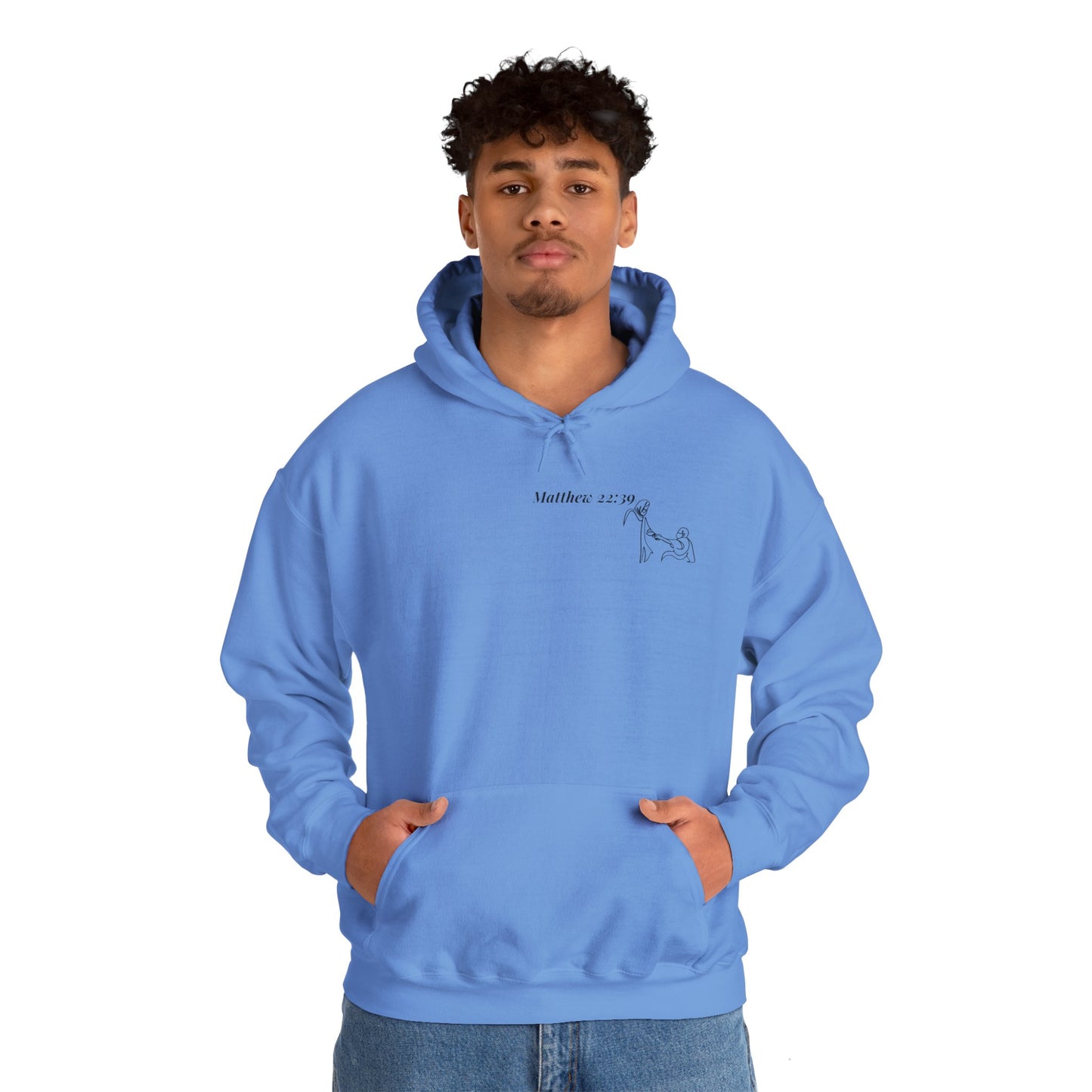 Inspirational Hooded Sweatshirt - Psalm 51 & Love Thy Neighbor