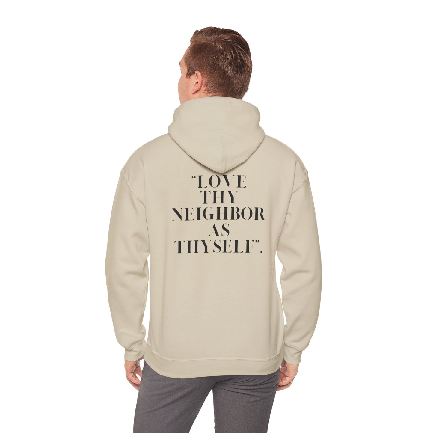 Inspirational Hooded Sweatshirt - Psalm 51 & Love Thy Neighbor