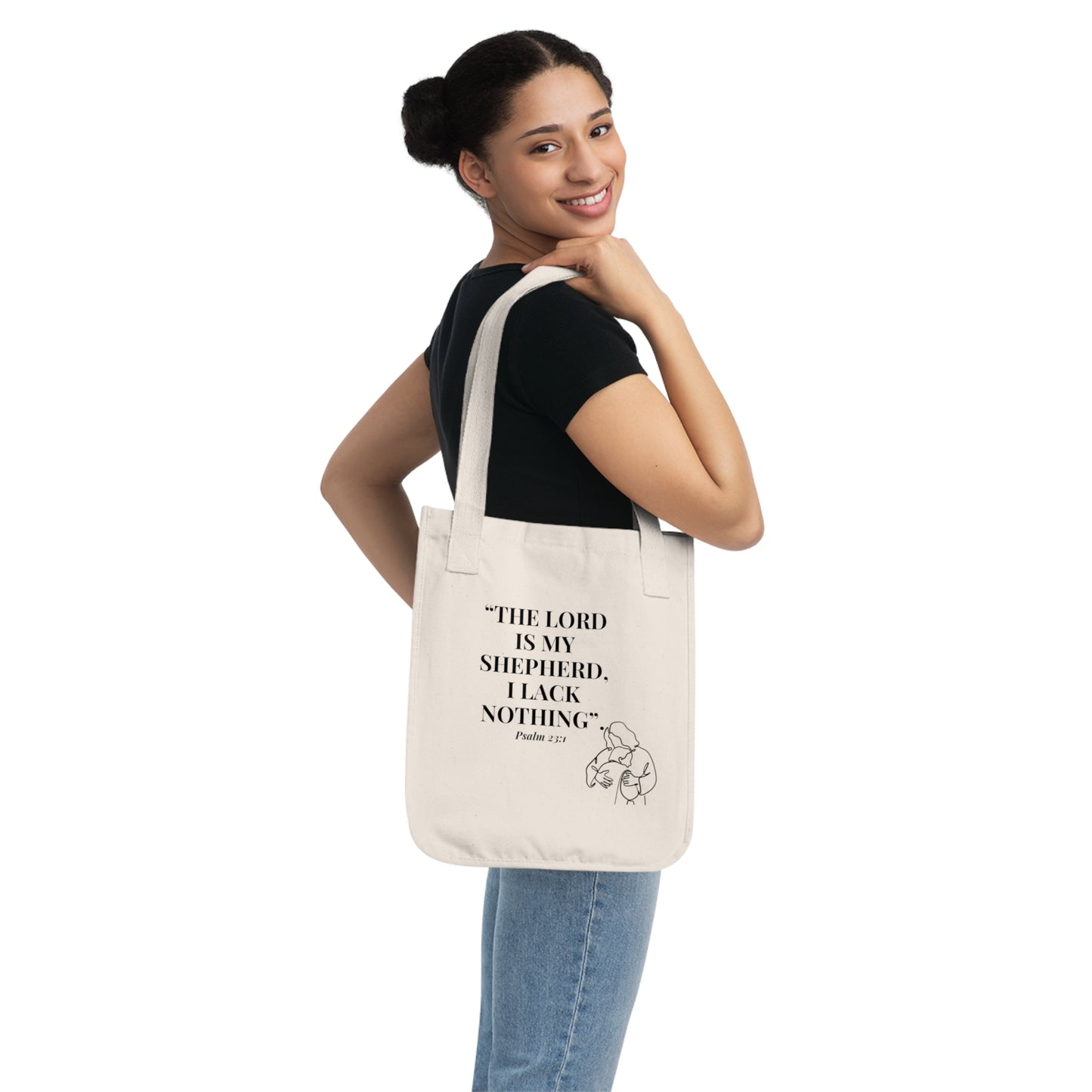 Psalm 23:1 Organic Canvas Tote Bag