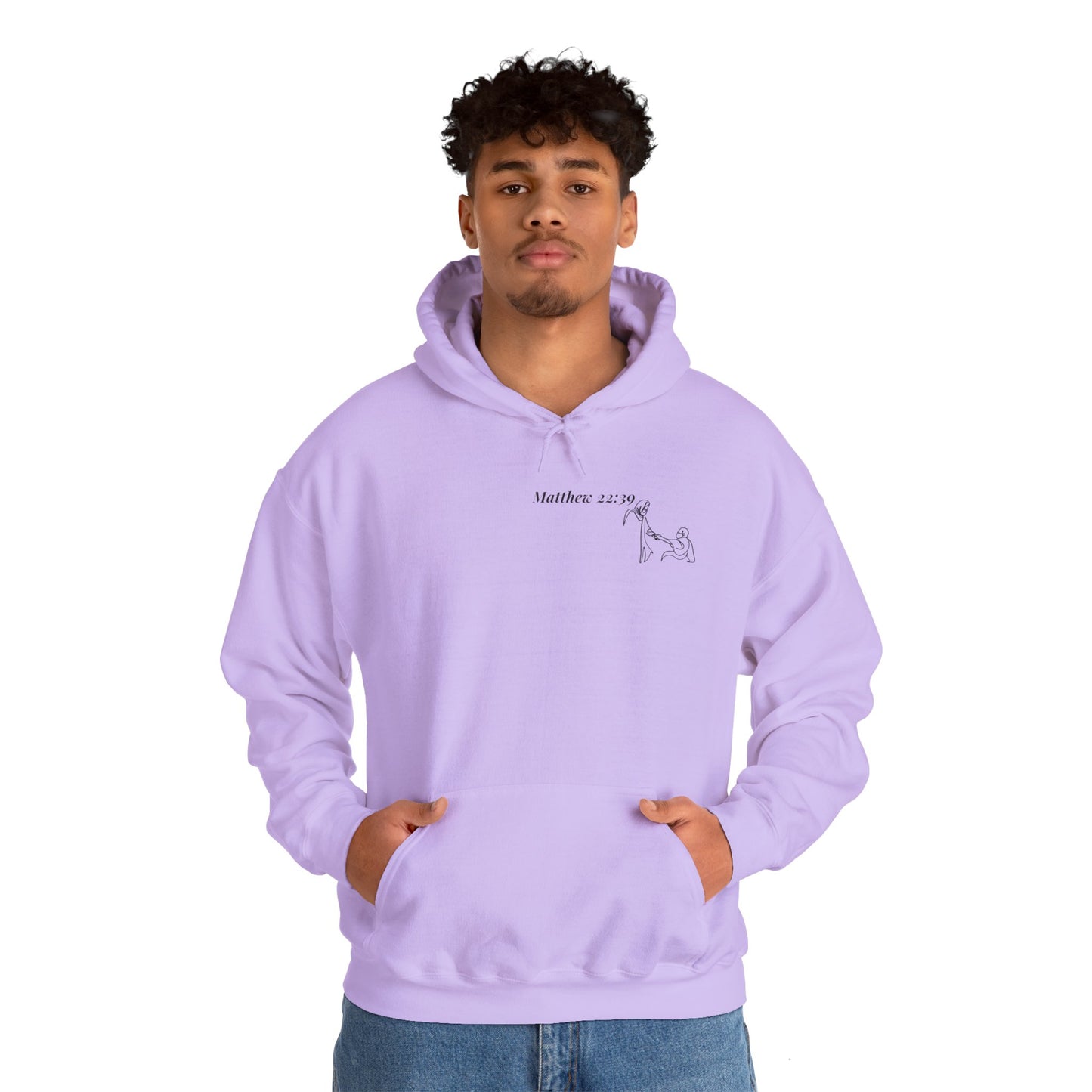 Inspirational Hooded Sweatshirt - Psalm 51 & Love Thy Neighbor