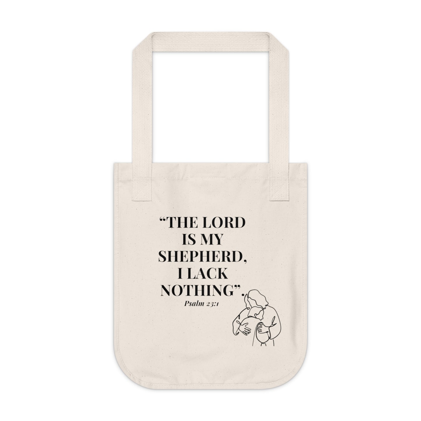 Psalm 23:1 Organic Canvas Tote Bag