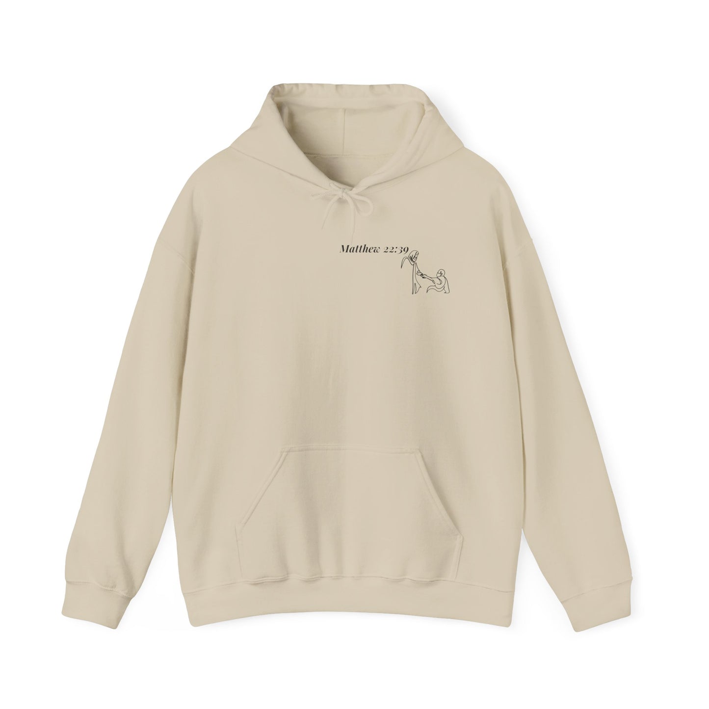 Inspirational Hooded Sweatshirt - Psalm 51 & Love Thy Neighbor