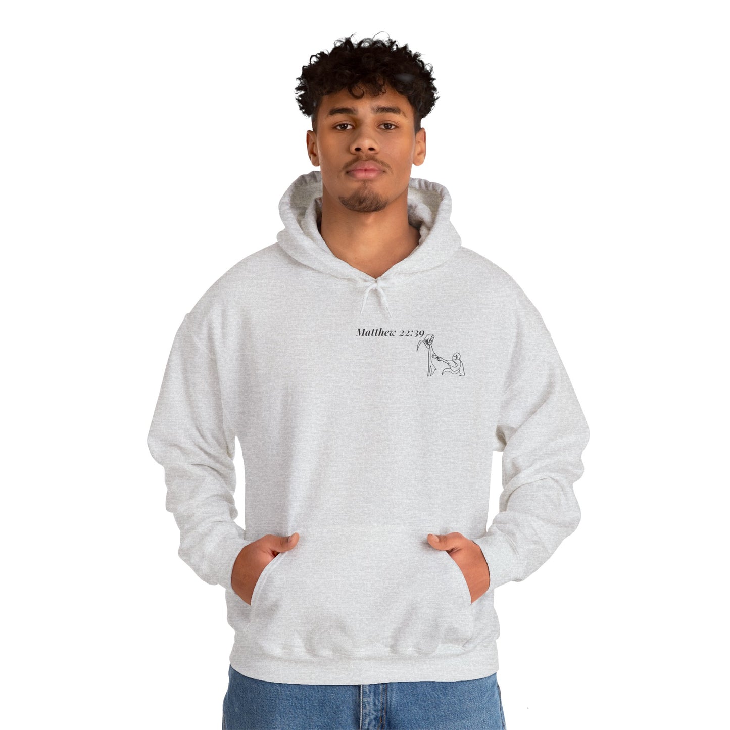 Inspirational Hooded Sweatshirt - Psalm 51 & Love Thy Neighbor